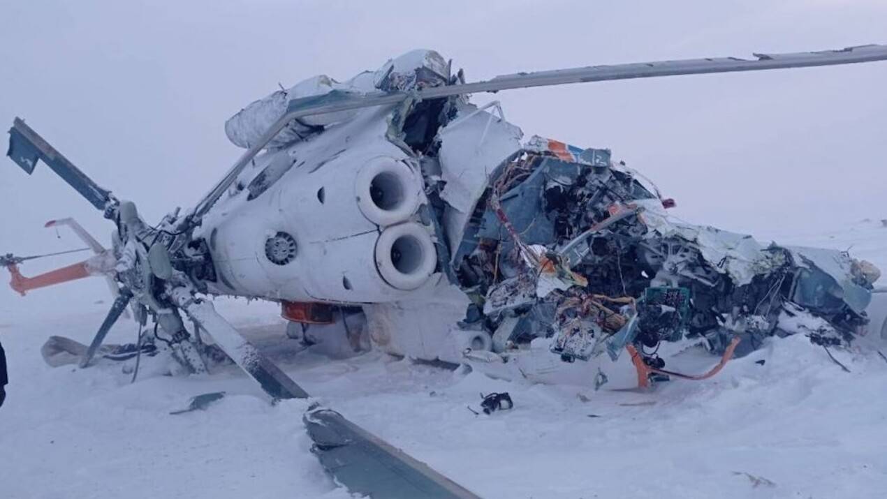 Крушение вертолёта Ми-8 / Фото МЧС