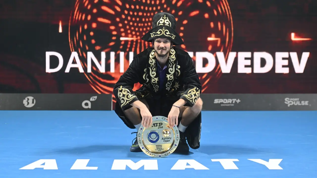 Победитель Almaty Open 2025 в одиночном разряде Даниил Медведев / Фото Андрей Ударцев (ФТК)